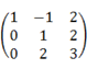 【单选题】下列矩阵中，形式上是行阶梯形矩阵的是（）