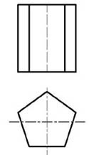下列几组视图中，哪个表达的是棱柱？