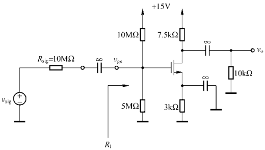 如图所示为共源放大器，该晶体管有Vt = 1V，[图]。 （1）求...如图所示为共源放大器，该晶体