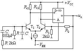 在如图所示的振荡电路中，[图]。（1）判断此电路能否产生...在如图所示的振荡电路中，。（1）判断此