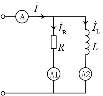 已知图示电路处于正弦稳态电路中，交流电流表A1的读数为5A，交流电流表A的读数为7.07A，则电感支