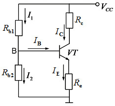 下图所示为分压式偏置放大电路的直流通路，则三极管基极静态电位的计算公式为（）。 