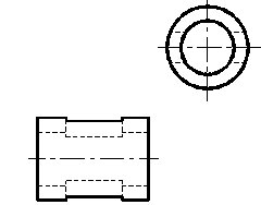 根据如图所示的俯视图和左视图，可以判断圆柱从前往后开了方孔。 