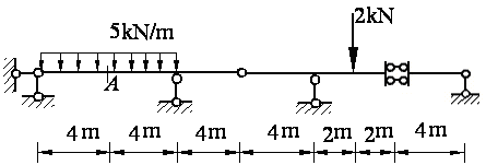 C03-0201作图示静定多跨梁的弯矩图。 [图]...C03-0201作图示静定多跨梁的弯矩图。 
