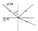 一束光线从折射率为1.5的玻璃内射向空气，在界面上的入射角为45°。则下面四个光路图中正确的是（）A