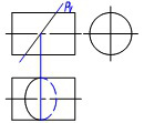 平面P与圆柱体表面上的截交线正确的俯视图是