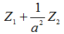 变压器一次侧阻抗为Z1，二次侧阻抗为Z2，变比为a（a= N1/N2)，则折算到二次侧的等效阻抗为（