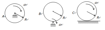 图示三个均质圆盘A、B、C的重量均为          [图]，半径...图示三个均质圆盘A、B、C