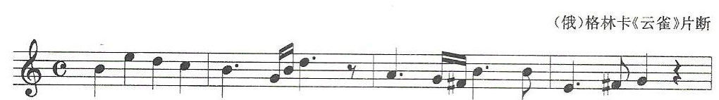 【单选题】下列旋律的调式调性是______。 