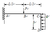 一端固定的折杆，其受载情况如图所示．以下结论中________是错误的．