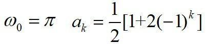  则x(t)的基波频率以及傅里叶级数系数ak分别是（）。