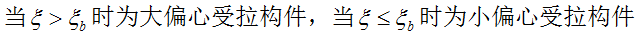 矩形截面大、小偏心受拉构件的判别是_____。A、 B、 C、 D、 