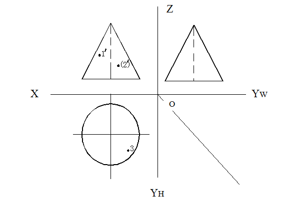 完成形体表面点的三面投影图。 [图]...完成形体表面点的三面投影图。 