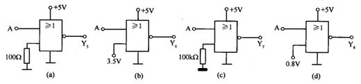 CMOS门电路如图所示，其中可以实现的逻辑电路有： 。已知。 