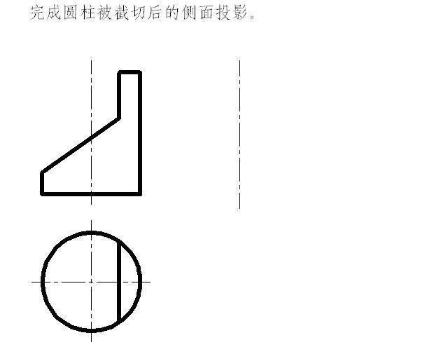 用正垂面截切圆柱时截平面与圆柱的轴线成度角时它的侧面投影是圆