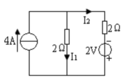 下图所示电路中，4A恒流源单独作用时，2V恒压源 处理。 [...下图所示电路中，4A恒流源单独作用