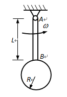 图示均质细杆AB上固连一均质圆盘，并以匀角速w绕固定轴A转动。设AB杆的质量为m，长L=4R；圆盘质