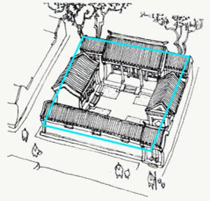 _____是明清时期最标准的四合院结构，布局最为合理紧凑。