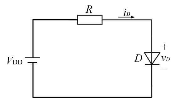 电路如图所示，下列哪项不正确？A、二极管正向导通，电流与电压呈现指数关系B、二极管是一种线性元件C、