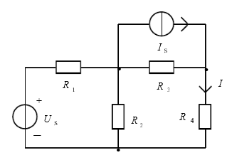 图示电路中，已知：Us=4V，Is=3A，R1=R2=1Ω，R3=1Ω，则根据戴维宁定理求取电流I时