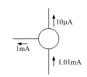 已经晶体三极管的电流大小和方向如下图所示，判断晶体管的类型和CE组态电流增益。 