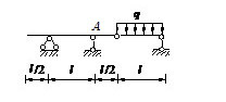 图示结构中，支座A的支座反力为： 