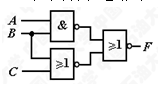 【单选题】如图所示电路的逻辑表达式F=（）。 A、ABB、AB+BCC、D、