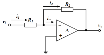 反相组态放大器电路如图所示，则该电路输入电阻为R1+R2。 