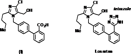 氯沙酮由结构（I)发展而来，以四唑环取代羧基作为降压药。下列哪个说法是不正确的 