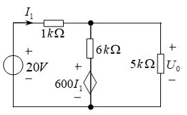 试求图示电路中控制量[图]及电压[图]。 [图]...试求图示电路中控制量及电压。 
