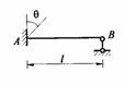 图示梁之EI为常数，固定端A发生顺时针方向之角位移θ，由此引起铰支端B之转角（以顺时针方向为正）是（