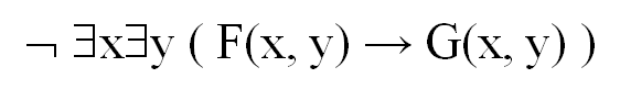 设D：全总个体域，F（x, y)：x=y，G（x, y)：x与y是对顶角。则命题“相等的两个角未必都