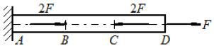 确定图示整根拉压杆的轴力，需要分作几段来计算？（） 
