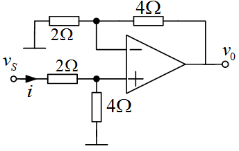 图示理想运放电路，求v0 / vS的值。 [图]...图示理想运放电路，求v0 / vS的值。 