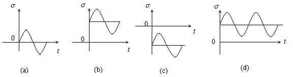 【单选题】图示四种交变应力，哪一种同时满足条件：r＞0和σ m +σ a＜0。 （r: 循环特征，σ