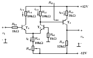 [图] 电路如图所示，对于共模信号，射极上的电阻可以看... 电路如图所示，对于共模信号，射极上的电