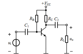 小信号放大电路如图所示，则通带电压放大倍数为（） 