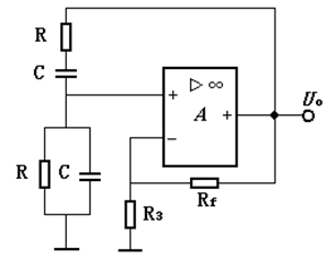 RC文氏桥式正弦波振荡电路如图所示。图中RC串并联网络的作用是（）。 
