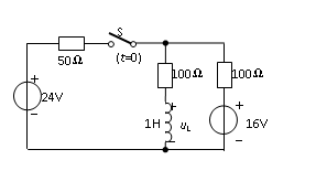 电路如图所示,在开关打开前已建立稳定状态，试求换路后的=（）A。 