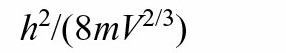 一个体积为V、粒子质量为m的非定位系统，其最低平动能级和其相邻能级的间隔是：（）