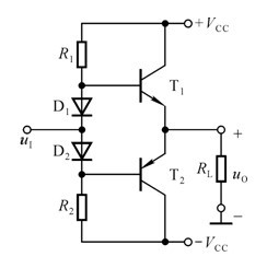 电路如图所示，D1和D2管的作用是消除（）。 