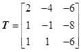 已知系统的状态空间表达式为：  经线性变换将系统的状态方程变换为：  则变换矩阵（）