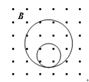 一均匀磁场，其磁感应强度方向垂直于纸面，两带电粒子在该磁场中的运动轨迹如图所示，则（)。 