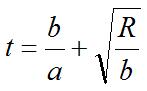 质点沿半径为R的圆周按规律运动， a、b为正常量，s为其路程。当切向加速度和法向加速度数值相等时，质