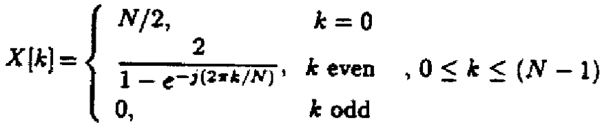 给定序列长度为偶数N点的有限长序列x[n]，则x[n]的N点DFT为（）。 