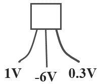 问题7 单选 （2分) 在晶体管放大电路中，测得三个晶体管的各个电极的对地静态电位如图所示，请判断下