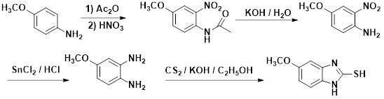 5-甲氧基-1H-苯并咪唑-2-硫醇合成中关于乙酸酐的说法正确的是：