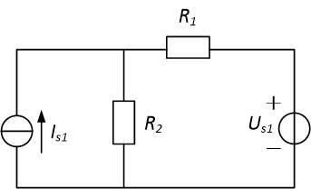 在图示电路中，已知：Us=15V, Is =5A, R1 = 3Ω，当电压源单独作用时，R1消耗电功