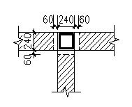 案例题：某工程在图中所示的位置上设置了构造柱。已知构造柱尺寸为240mm×240mm，柱支模高度为3