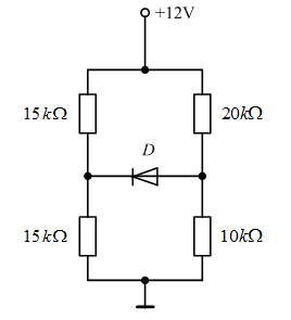 二极管电路如图所示，D为硅二极管，根据所给出的电路参数判断该管为（）。 